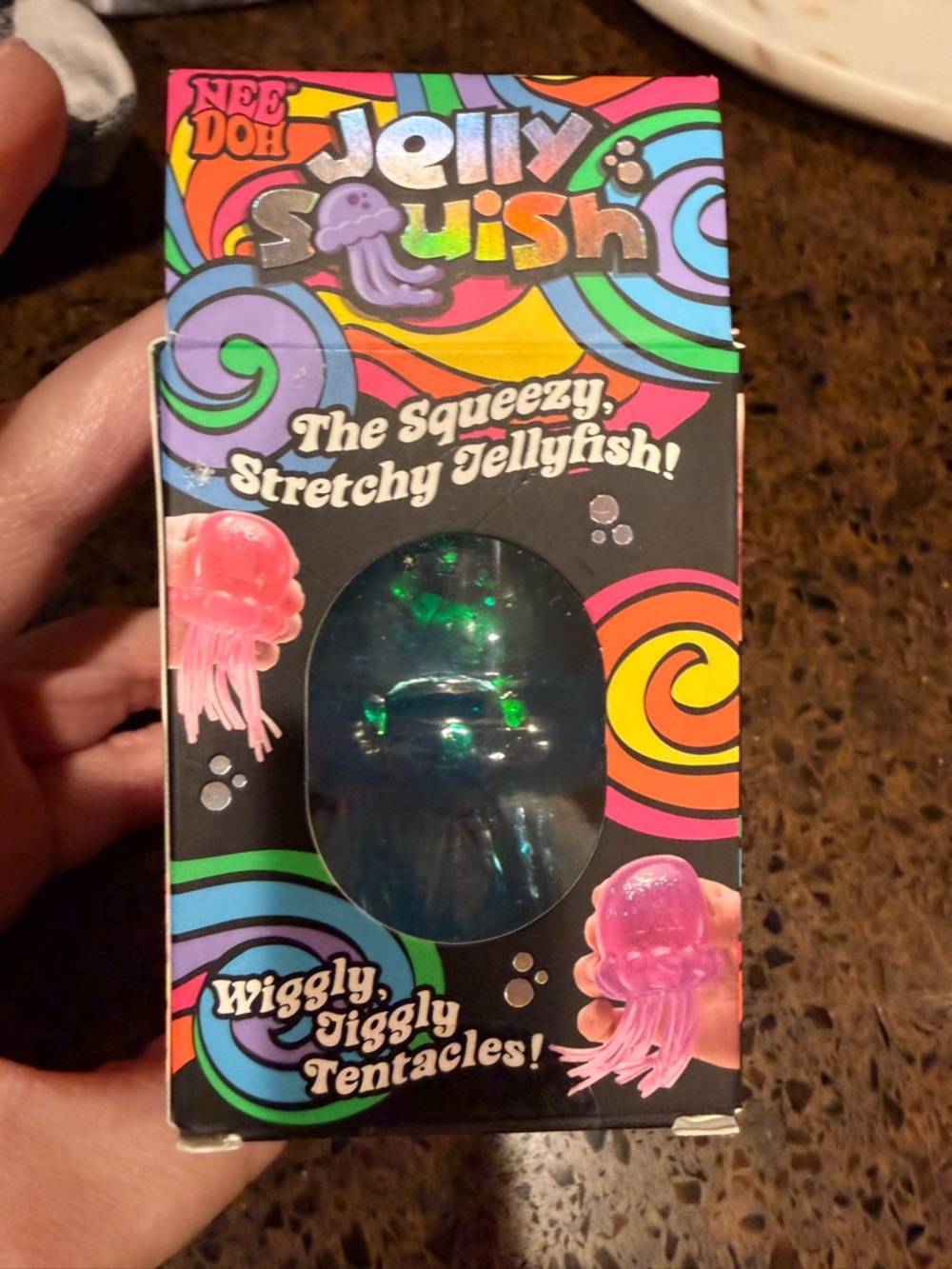 Jelly Squish Squeezy Stretchy Jellyfish Toy - Green - Schylling Nee Doh